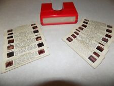 Vintage STORi-ViEWS Red Stereoscopic Viewer And Lot of 15 differenT SLiDES picture