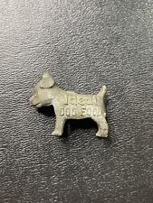 Vintage Ideal Dog Food Good Luck Dog Miniature Metal figurine *READ picture