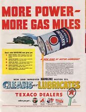 1946 Texaco Dealers Print Ad More Power Gas Miles Cleans Lubricates picture