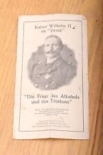 Kaiser Wilhelm II On Drink Pamphlet Printed In Chicago picture