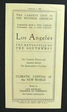 Vintage 1932 Los Angeles City Information Brochure Chamber Commerce picture