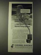 1943 Cannon Type K Connectors Ad - Vibration Testing Equipment picture