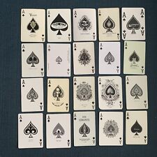 Vintage Single Swap Ace of Spades Playing Cards Unique Lot of 20 - Set #2 picture