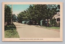 Postcard Shore Road Pocasset Cape Cod Massachusetts Hand Colored picture