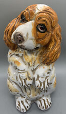 Vintage Italian Cocker Spaniel Dog Terracotta Sculpture 10” picture