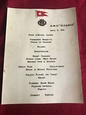 RMS Titanic,The Sea Trials Menu. April 2, 1912, Only 2 of these known to exist picture