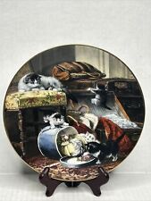W.S. George Mischief With The Hatbox Cat Plate First Issue # 7978A The Victorian picture
