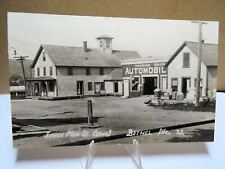 Lower Main Street Bethel Maine RPPC Postcard 1910 Herrick Bros Automobile Repair picture