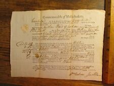 Antique Vintage Ephemera 1802 MA Legal Document Standish ME Pre Maine Statehood picture