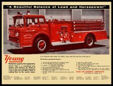 1959 Young Fire Equipment New Metal Sign: Ford Fire Truck for Brocton Fire Dept. picture