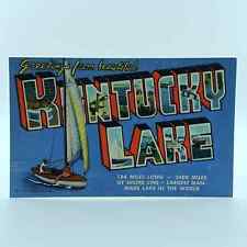 Postcard Greetings from Beautiful Kentucky Lake BIG LETTER Linen Unposted picture