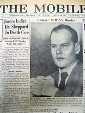 2 1954 newspapers SAM SHEPPARD MURDER CASE - basis of 