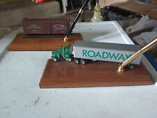 2 Vintage Pen Holder Rodeway Truck & Chicago North & Western Box Car picture