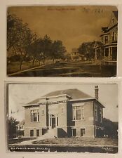 2 Post Cards Neligh Nebraska Residence St Library 1919 Antelope County picture