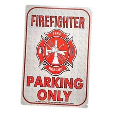Firefighter Firemen Parking Only Metal Sign - Novelty 12 x 8 Inches For Indoor  picture
