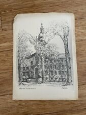 Vintage Nassau Hall Lithograph Princeton University  picture