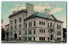 Peoria Illinois IL Postcard White School Building Campus 1911 Posted Antique picture