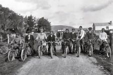 1914 MOTORCYCLE HILLCLIMB RACING LINEUP 24x36 PHOTO HARLEY DAVIDSON INDIAN YALE+ picture