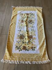 St. Mary’s Vintage Yellow Floral Bath Towel 100% Cotton Made In The USA picture