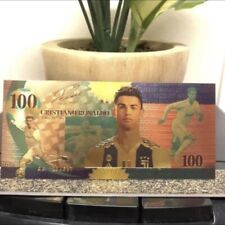 24k Gold Foil Plated Cristiano Ronaldo Banknote Soccer Collectible picture