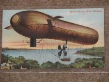Motor Driven War Airship, used vintage card picture