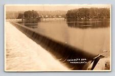 RPPC Concrete Dam Illinois River Marseilles IL Real Photo Postcard picture
