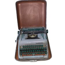 Vtg 1950s Smith Corona Silent-Super Typewriter w/ Case Portable Green Keys VIDEO picture