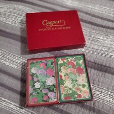  VTG Sealed Caspari Double Deck Playing Cards Belgium Floral Gift Set NEW picture