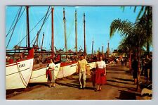 Tarpon Springs FL-Florida, Sponge Fleet At Dock, Antique, Vintage Postcard picture