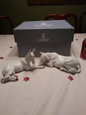 Rare Lladro Animals of Bethlehem Ox & Mule White & Gold Feet Retail $500 picture