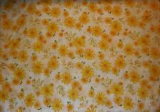 VTG 60s/70s MOD Groovy Bright Floral print fabric - 1/2 Yard Yellow & Orange picture