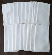 Vintage Lot 19 White Linen Napkins Approximately 21 X 21  Inches 2 Patterns NICE picture