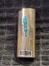 NOS NEW Genuine Turquoise Lightning Bolt BIC Lighter Cover Case Holder Sleeve picture