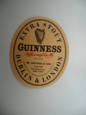MINT GUINNESS EXTRA STOUT BOTTLED BY WHITAKER HALIFAX BREWERY BEER BOTTLE LABEL picture