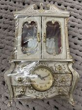 Vintage Jewelry Love Story Working Music Ballerina Clock Box French Style - New picture
