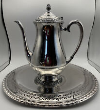 Beautiful Vintage Oneida Henley Silverplate Teapot & Tra picture