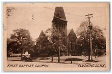 1915 First Baptist Church Flushing Exterior View Long Island New York Postcard picture