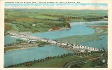 WILSON DAM Aerial View MUSCLE SHOALS, Alabama Antique 1923 POSTCARD picture