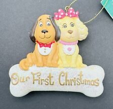 Personalized Our First Christmas Couple Ornament Kurt Adler Dogs Puppies CUTE picture