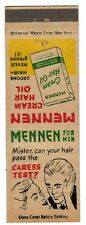 MENNEN CREAM HAIR OIL matchbook matchcover - VINTAGE ADVERTISING picture