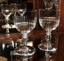 Set of 2 Baccarat RENAISSANCE Cut Pattern 5 1/4” Claret Wine Glasses, Signed picture