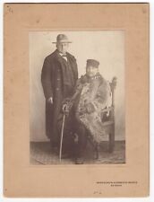 TWO WARMLY DRESSED MEN : BUFFALO COAT : TRAVELLING PHOTOGRAPHER : VINT. PHOTO picture