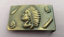 Rare Retro Old Vintage Antique Mid 20th Century Native Indian Chief Belt Buckle picture