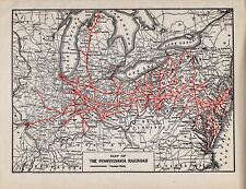 1931 Antique Pennsylvania Railroad Map Vintage Railway Map 1405 picture