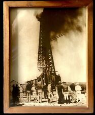 Wood Framed 1931 Texas Oil Well Photo Print from Photographic History Book picture