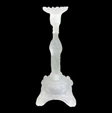 Antique Art Deco Vallerysthal Glass Frosted Madonna Candlestick Candle Holder picture