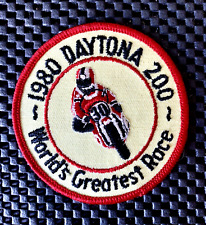 1980 DAYTONA 200 WORLD'S GREATEST RACE EMBROIDERED SEW ON ONLY PATCH 3 1/2