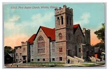 Wichita KS Kansas First Baptist Church Divided Back Postcard Posted 1915 picture