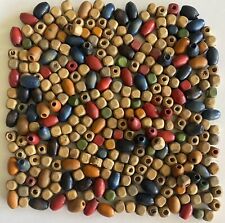 Rare Vintage Antique Wood Beads Lot-Native American/Indian? Round Barrel Oval￼ picture