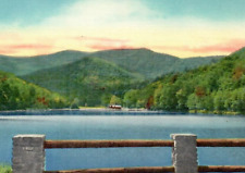 Vintage Linen Postcard Lake Bath House Vogel State Park Blairsville Georgia GA picture
